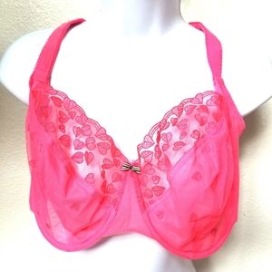 Hot Pink Mesh & Lace Panache Cleo Bra 38G 38DDDD